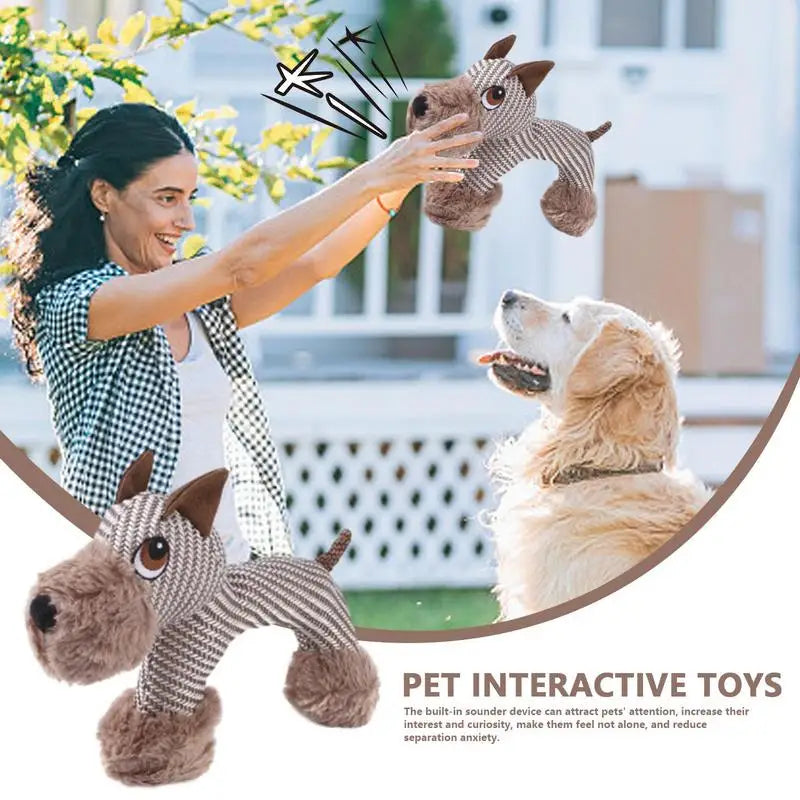 Dog Stuffed Animals Chew Toy Aggressive Chewers Interactive Toy Self Play Pet Squeeze Toy Relieve Boredom And Exercise For Puppy