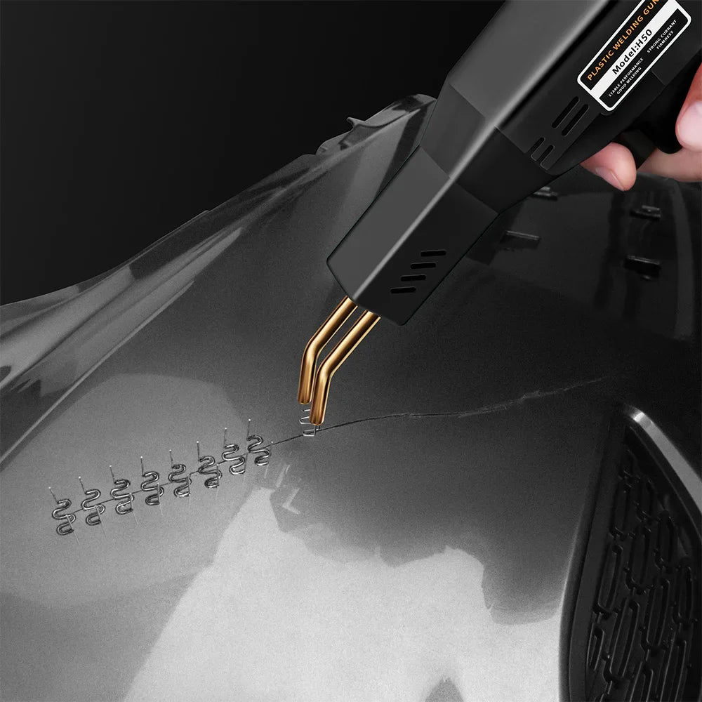 50W Plastic Welder Gun Tools 200/1000Pcs Hot Staples Iron Kit for Car Body Bumper Plastic Welding Plastic Gas Tank Repair