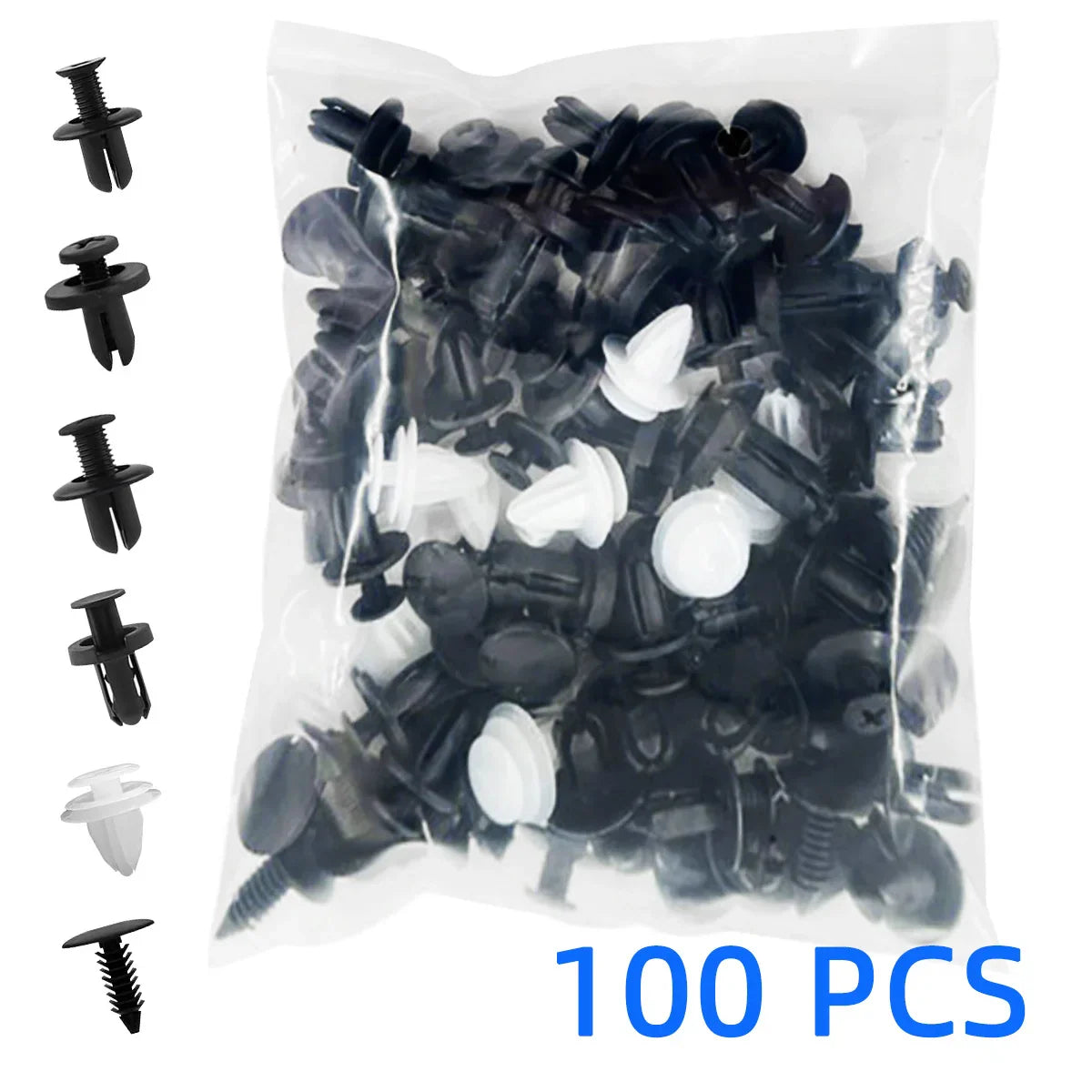 100PCS Clips Auto Fastener Car Fastener Clip Remove Retain Rivets Plastic Fasten Bumper Door Cars Trim Fitting Disassembly Tool