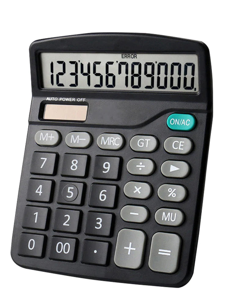 Desktop Calculator Standard Function Calculator with 12-Digit Large LCD Display Solar & Battery Dual Power for Home Basic