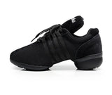 Dance Shoes Men Women Sneakers Dance Modern Hip-hop Salsa Dancing Shoes Black Canvas Genuine Leather Breathable Sports Man Sho