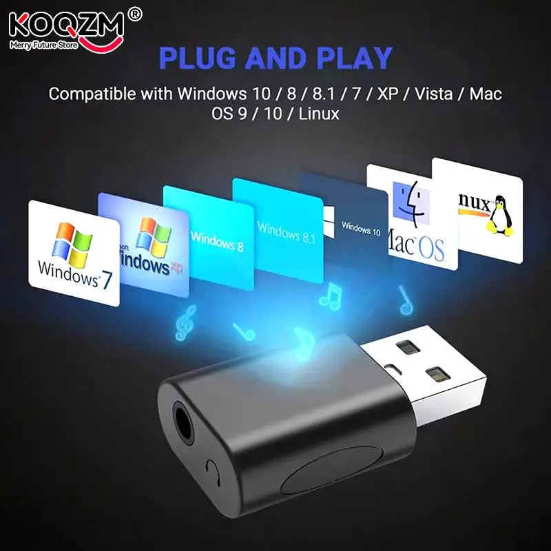 USB Sound Card USB To 3.0mm 3.5mm Audio Earphone Adapter External Sound Card 7.1 Audio Card For Mic Headphone Computer PC Laptop