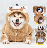 Raccoon Halloween Costumes For Small Large Dogs Akita Golden Retriever Winter Warm Pet Hoodie Outfit Apparel Cat Suit XS To 7XL