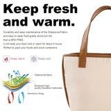 Large lunch bag with cutlery bag, stylish and reusable handbag, leak proof  work, cute and  women's office, school picnic