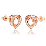 Rose Gold Hoop Earrings For Women 925 Silver Original Pave CZ Heart Ciecle Star Moon U Shape Earrings Luxury Wedding Jewelry