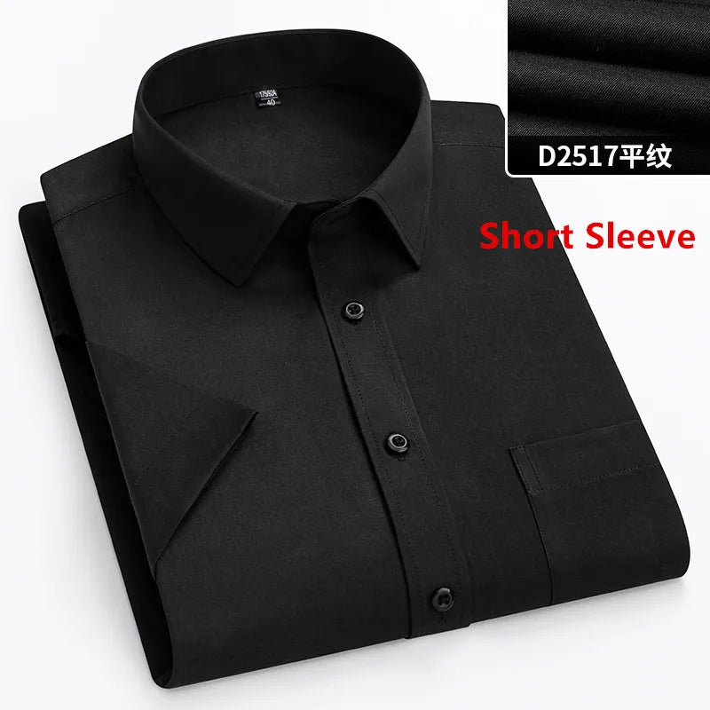 Plus Size 7XL 8XL 9XL 10XL 11XL Men's Dress Shirt Causal Twill Plain Social Basic Office Patchwork Blue Red Black Larger 160KG