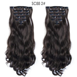 Set Hair Clip In Hair Extensions With Clips Hairpieces Synthetic Extension False/Fake Hair Blonde Eunice Hair Long Hair Pieces