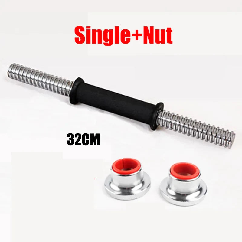 32/34/40/42/50cm Fitness Dumbbell Bar With Clip 25mm Standard Thread Dumbbell Handle Home Gym Weightlifting Training Accessories