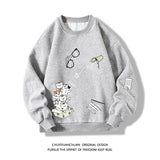 6 Styles！ New Men's Casual Long-sleeved Sweatshirts Fashion Printing Daily Round Neck Pullover Large Size Loose Male Sweatshirts