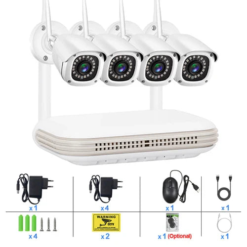 Gadinan 3MP Outdoor WiFi Camera Kit 2.8mm AI Face Detect Audio Security CCTV Humanoid Detection NVR Video Surveillance System