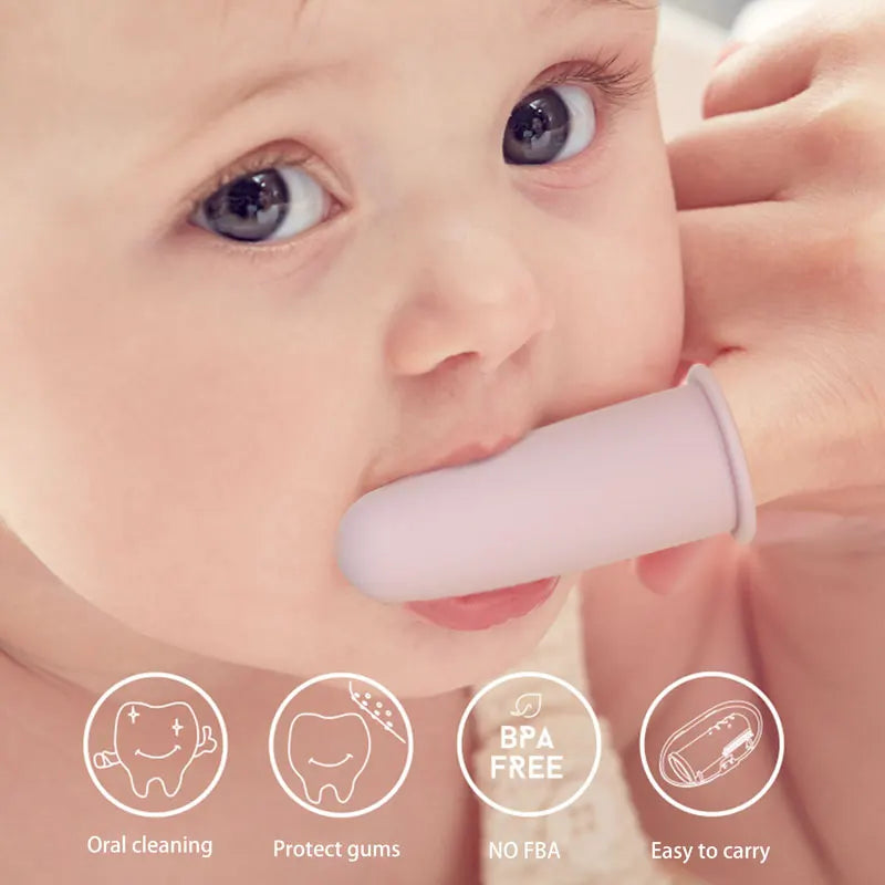 Silicone Baby Soft Finger Toothbrush BPA Free Silicone Baby Teeth Cleaning Brush Food Grade Silicone Oral Health