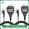 2PCS Baofeng Walkie Talkie Speaker Mic Waterproof PTT Microphone For UV-5RH DM-1701 UV-17 UV-K5 UV-K6 UV18 Pro Radio Accessories