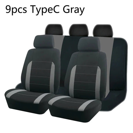 AUTO PLUS Sports Universal Polyester Car Seat Cover Set Fit Most Car Plain Fabric Bicolor Stylish Car Accessories Seat Protector