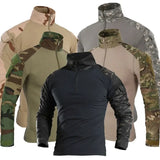 Combat Uniform Shirt Camouflage US Asian Size S-3XL Cargo Sport Tops Airsoft Paintball Tactical Men Shirts