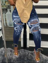 LW Plus Size High Waist Ripped High Stretchy Jeans Zipper Fly Skinny Denim 2022 NEW Autumn Street leisure women Jeans