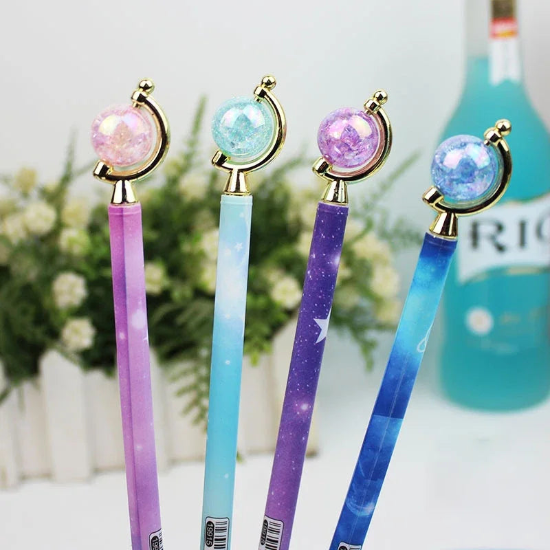 4pcs Creative Starry Sky Gel Pens 0.5mm Black Ink Neutral Pens for Students Korean Stationery Back To School Office Supplies