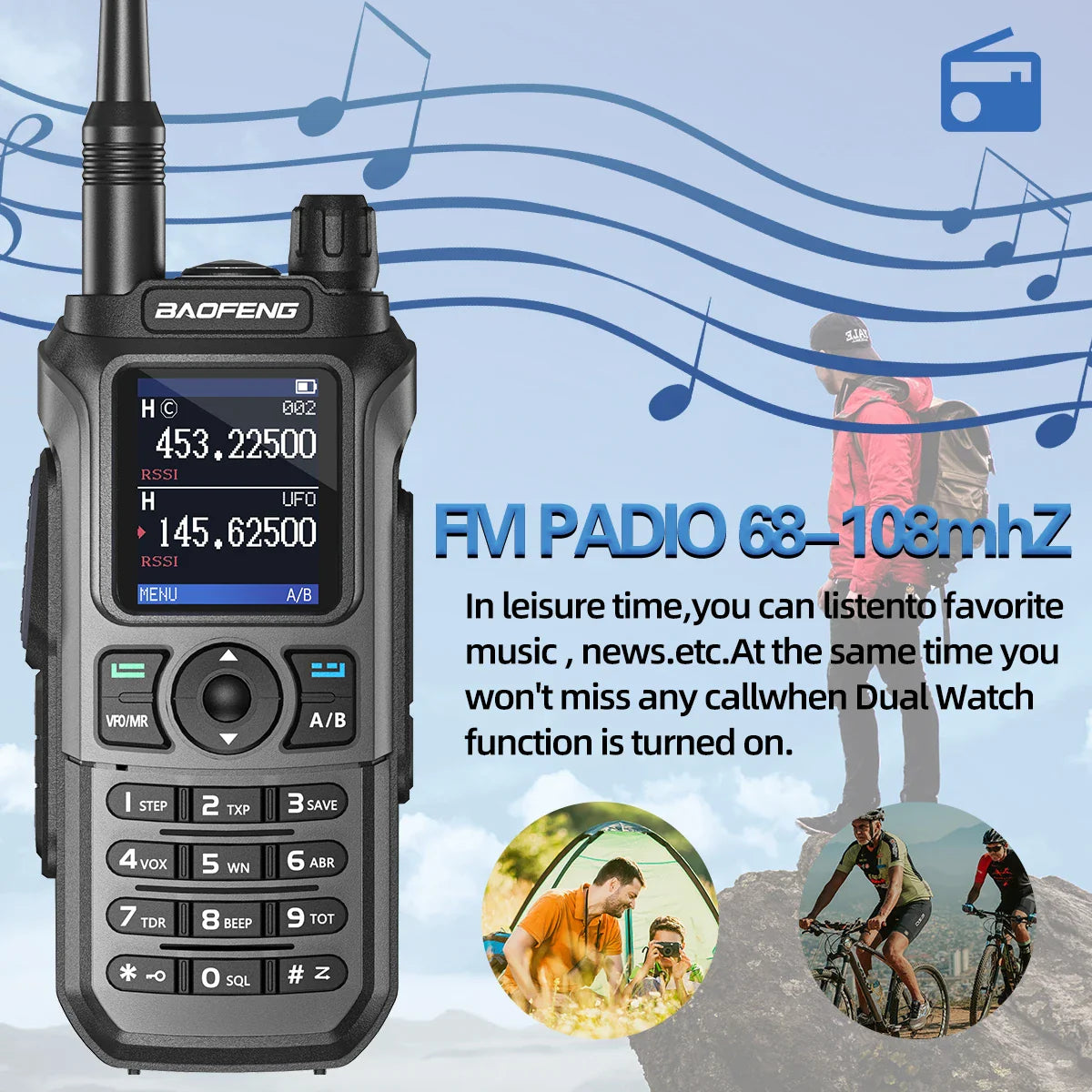 Baofeng UV-21 PRO V2 Walkie Talkie Wireless Copy Frequency 16 KM Long Range TYPE-C Two Way Radio Ham CB Radio UV-5R UV-17