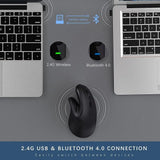 Bluetooth Ergonomic Mouse for Laptop PC Macbook Desktop Cellphone 2.4G Vertical Optical Silent Wireless Adjustable DPI Mice