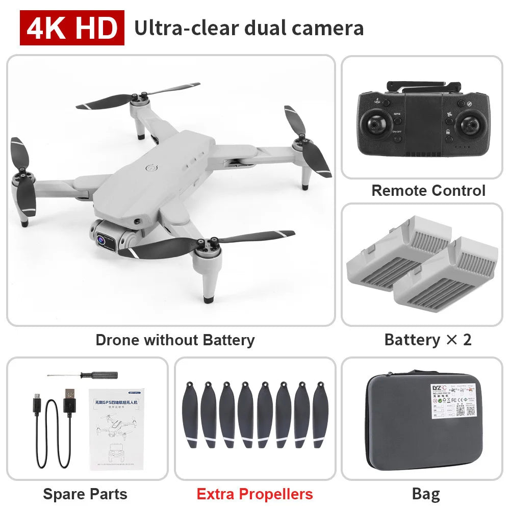 L900 PRO Drone 4K Professional 5G WIFI FPV GPS HD Camera Photography Brushless Foldable Quadcopter 1200M RC Toy Gift