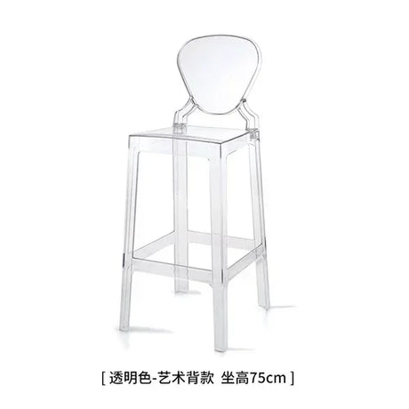 Nordic Acrylic Transparent Bar Chairs Modern Backrest Household Design Bar Chairs High Stools Muebles Household Items WZ50BC