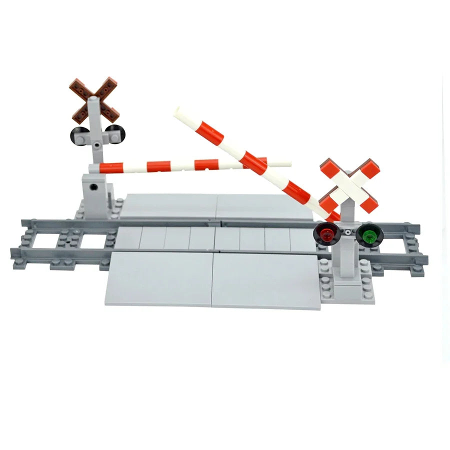 City Train Tracks Forked Flexible Railway Bridge Rail Viaduct Buliding Block Toy Straight Cruved Soft Track Bricks Leduo Gift