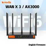 Tenda W30E Wireless WiFi6 Enterprise Mesh Router 4*LAN Gigabit 3000Mbps 2.4GHz 5.8GHz USB 5G Access Point Dual Bank 1.7GHz 256MB