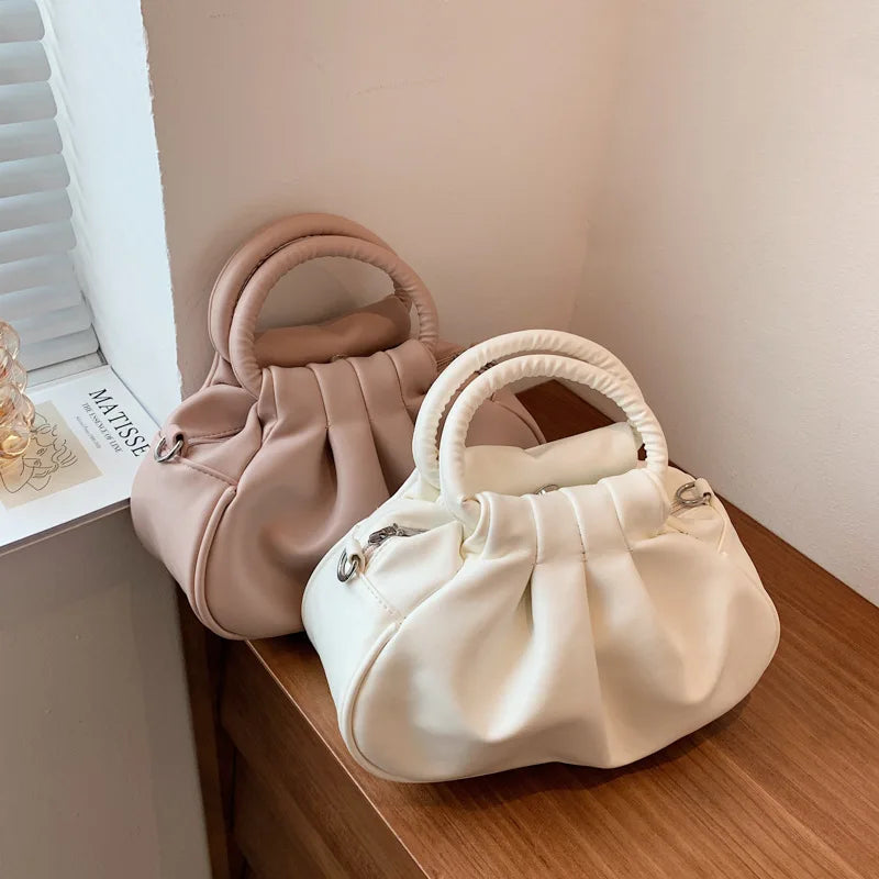 Bag For Women 2023 New Pleated Simple Design Trend Small Bags Messenger Bags Female Tote Bag Ladies High Capacity Mini Handbag