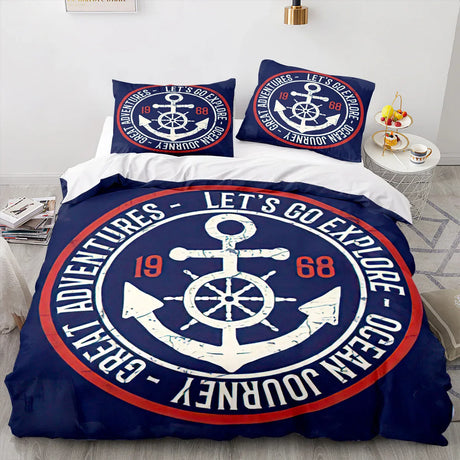 Marine Anchor Bedding Set Ocean Sea 3d Duvet Cover Sets Comforter Bed Linen Twin Queen King Single Size Blue Ship Vessel Kids