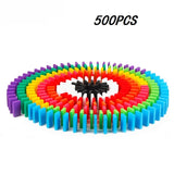 New Kids 100/300/500pcs Children Color Sort Rainbow Wood Domino Blocks Kits Early Bright Dominoes Games Educational Toys Gift