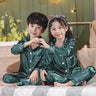 Girls Pink Satin Pajamas Sets Children's 2pcs Nightgowns Loungewear Boys Silk Pyjamas Teenager Nightgowns Sleepwear for 2-14T