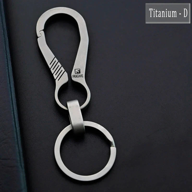 High-End Titanium Keychain Luxury Men Car Key Chain Key Ring Ultra Lightweight EDC Carabiner Holder The Best Gift For Men