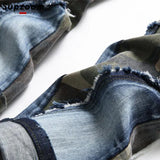 Supzoom 2023 New Arrival Top Fashion Hot Sale Ulzzang Autumn And Winter Stonewashed Camouflage Patchwork Jeans Men