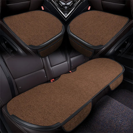 Summer Flax Car Seat Cover Front Rear Full Set Choose Auto Seat Cushion Linen Fabric Seat Pad Protector Car Interior Accessories