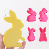 Cute Squatting Rabbit Silicone Mold 3D Animal Candle Scented Making Epoxy Mould DIY Handmade Easter Gift Baking Tools Home Decor