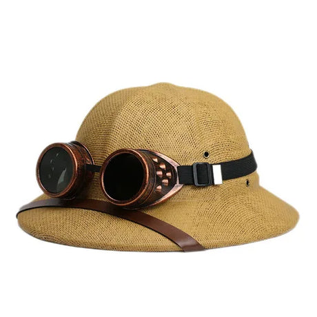 Y2k Parent-child Summer Straw Helmet Pith Sun Hats For Child Women Vietnam War Army Dome Hat Safari Jungle Miners British Cap