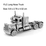 3D Metal Puzzles DIY Assembly Model Engineering Vehicle Long Nose Truck Loader Crane Mixer Car Educational Toys for Children