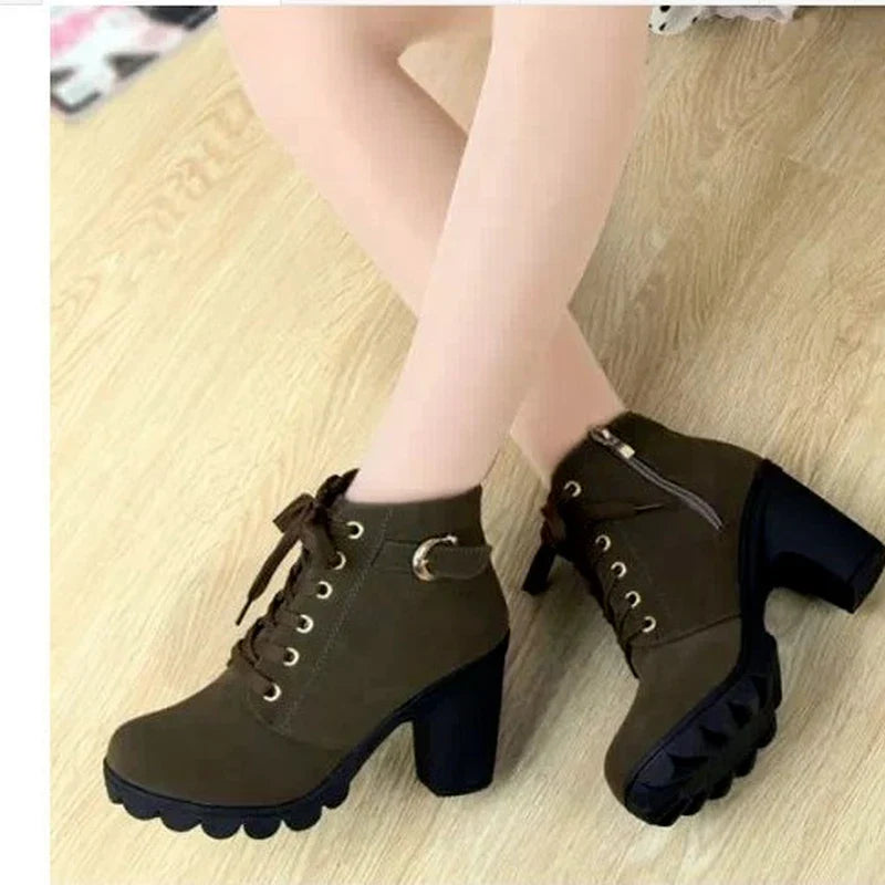 New Women autumn Winter Snow Boots Thick bottom short  Boots Women's Shoe high-heeled shoes +AA