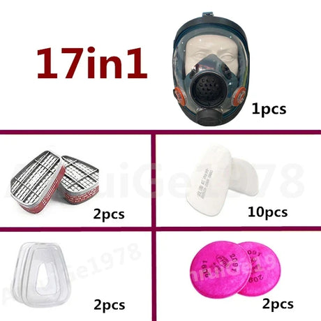 Protective mask, spray painted, chemical fire protection, wide field of view, full face mask, acid and alkali gas, 6800 gas mask