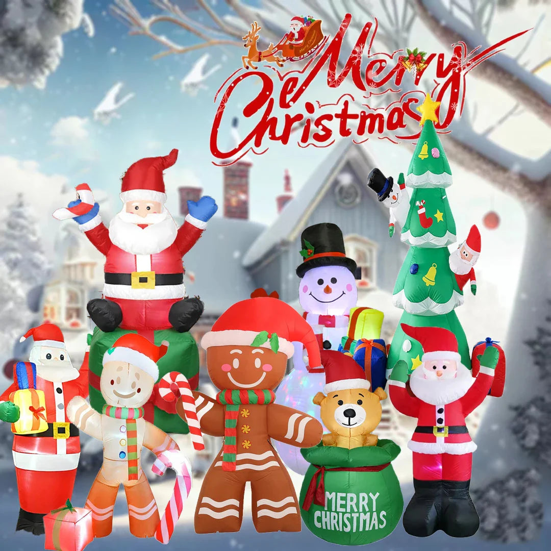 Christmas Inflatable Decoration Toy Built-in LED Lights Inflatable Model Outdoor Ornament Xmas Party New Year Garden Decor