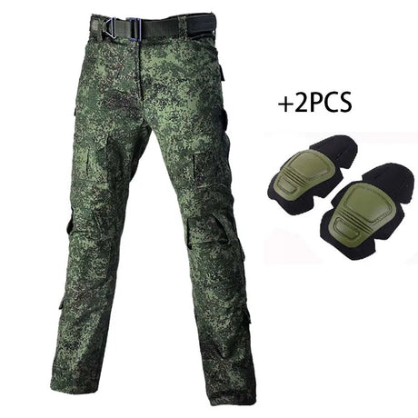 Russia CP Men Tactical Camo Military Uniform US Airsoft Paintball Training Clothing Combat Shirt Cargo Pants with Pads Safari