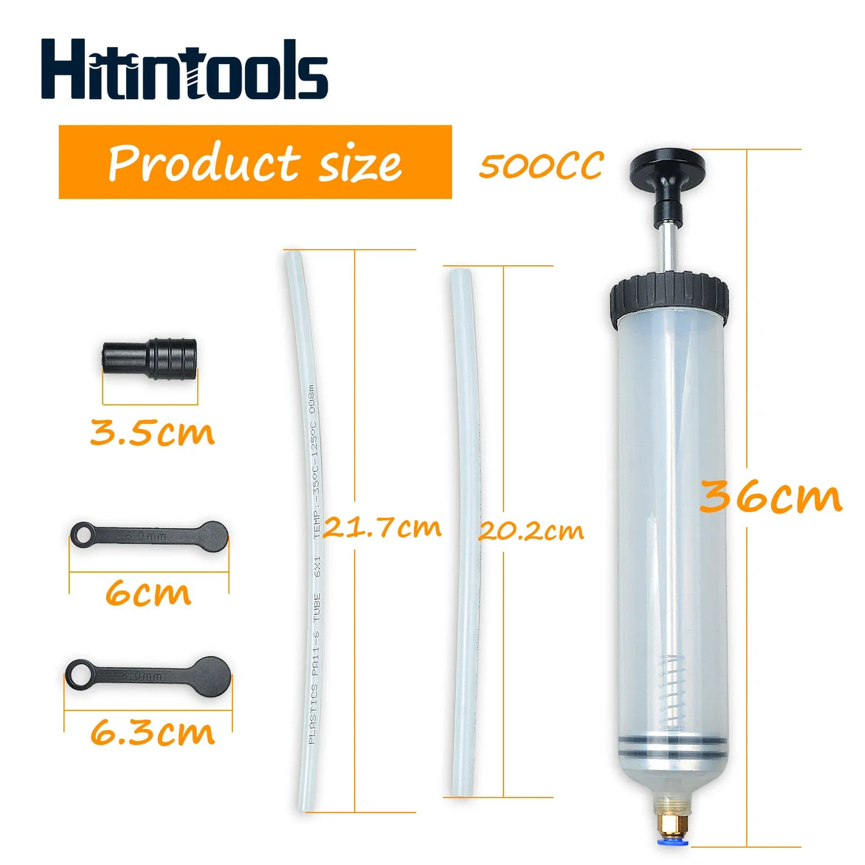 500ML Car Fluid Change Inspection Syringe Engine Gearbox Oil Extractor Fuel Transfer Hand Pump Tool