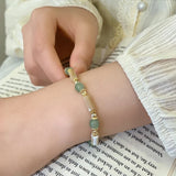 New Design Imitation Jade Stone and Bamboo Joint Shaped Beaded Bracelet For Women‘s Advanced Fashion Wrist Accessories Jewelry