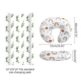 2pcs Printed Nursing Pillow Case Diaper Changing Pad Cover Set for Newborns Comfortable Baby Nappy Changing Mat Sleeve