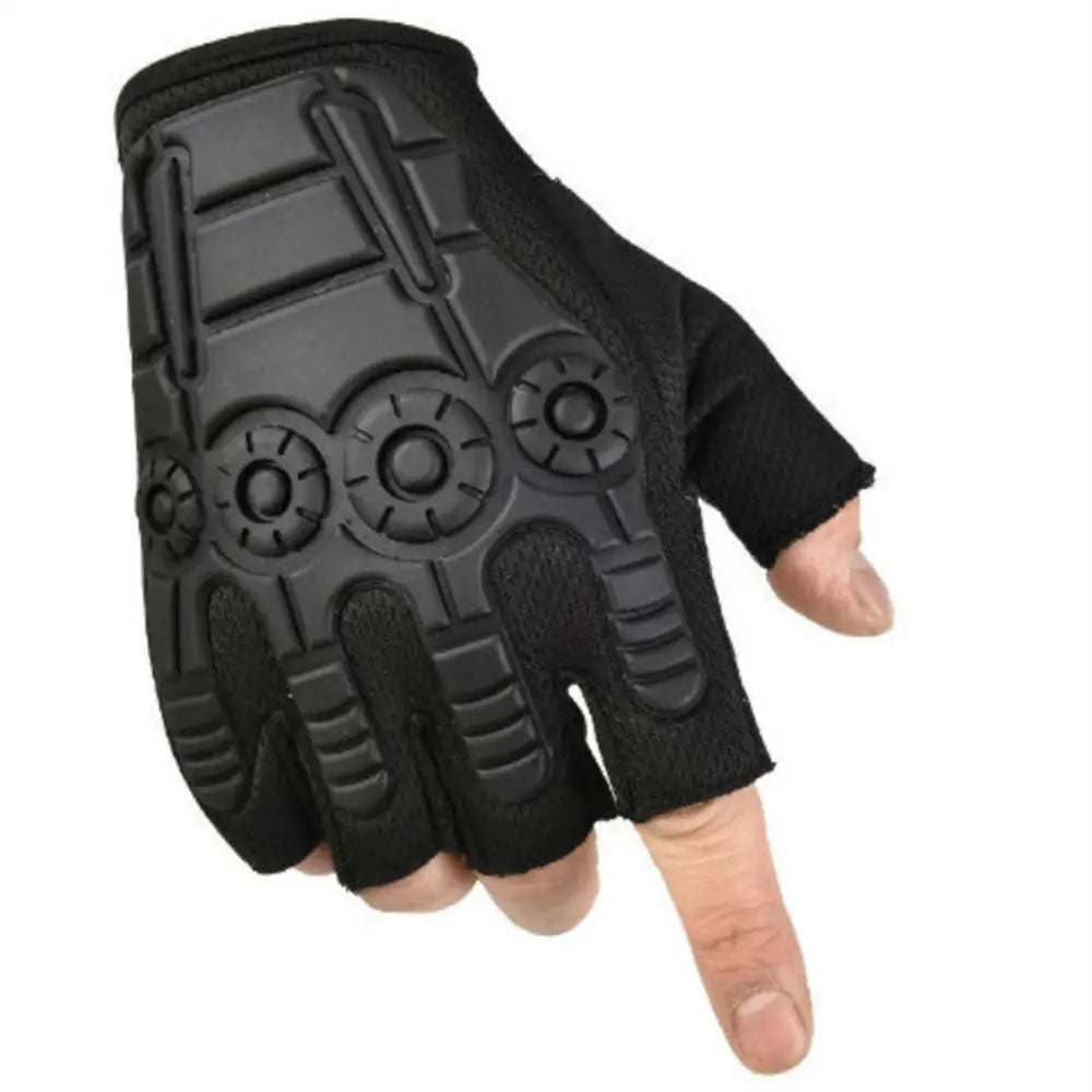 1Pair Summer Fingerless Tactical Gloves Military Men Women Knuckles Protective Gear Hand Driving Climbing Cycling Bicycle Riding