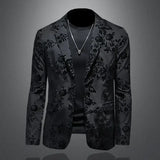 2023 Autumn Men Button Blazer Business Suit Jacket Male Slim Fit Formal Clothing Outwear Men's Groom Costume Coat Tops B185