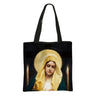 Our Lady of Guadalupe Virgin Mary Print Handbag Women Catholic Churches Canvas Shopping Bags Casual High-capacity Tote Bag Gift