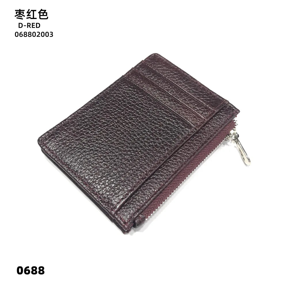 Personalize Initials Mini Wallet 100% Genuine Leather Zipper Coin Purse Card Holder For Men Women Custom Letters Gift Money Bag