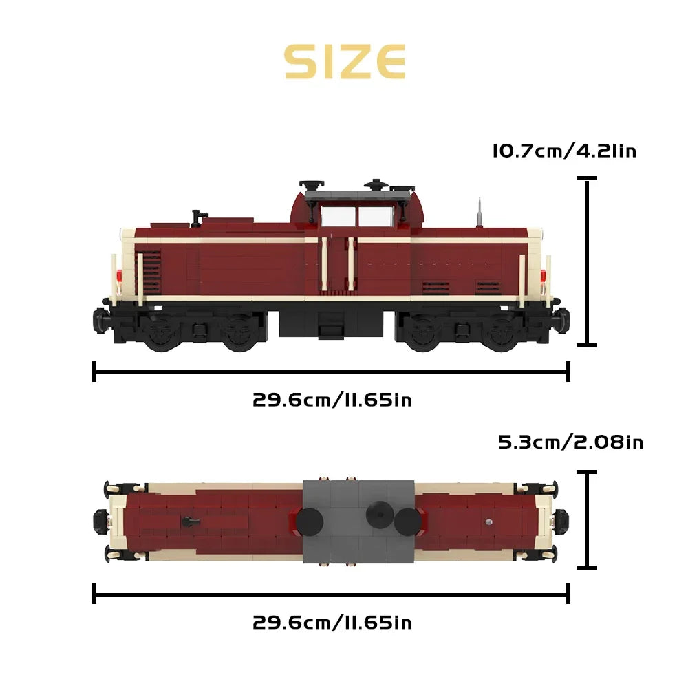 MOC City High-Tech Electric V100 German Cargo Locomotive Train Track Building Block Compatible10277 Kids Toys Bricks Gifts