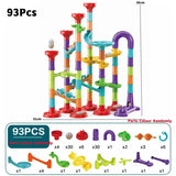 50/197Pcs Children Diy Game Marble Run Race Track Building Blocks Toys 3D Maze Ball Rolling Marbles Running Track Coaster Gift