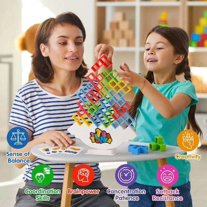 Fun Balance Stacking Building Blocks Board Game For Kids Balance Exercise Adults Friends Team Dorm Family Game Night Party